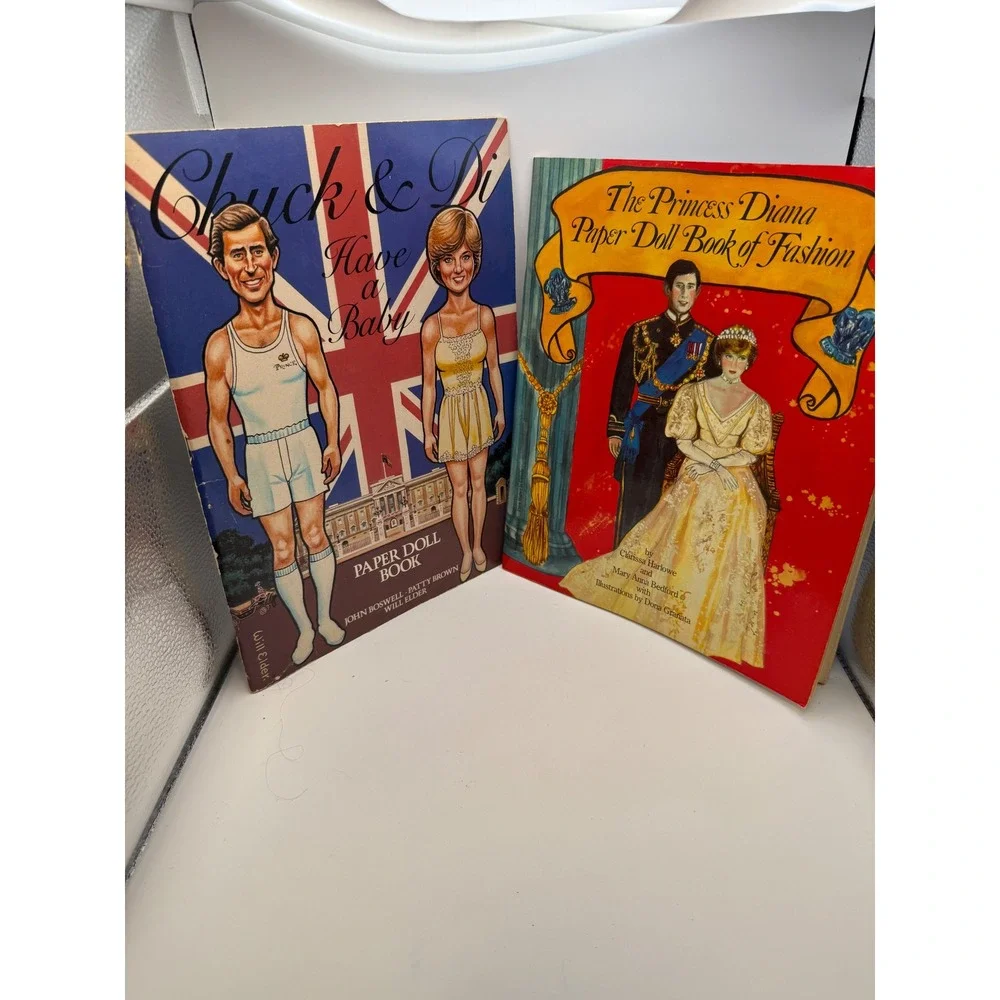 Vintage 1982 Princess Diana & Prince Charles Paper Doll Book Set Chuck & Di 80s